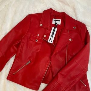 Brand new red leather jacket